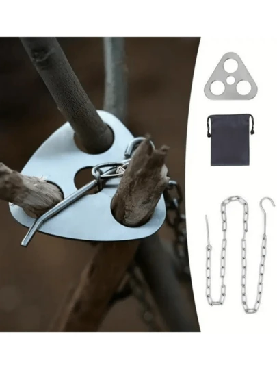 1pc Portable Camping Campfire Grill With Detachable Cooking Tripod Stand, Suitable For Camping, Hiking And Backpacking