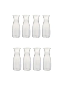 Vasos de plástico listrados, vasos transparentes e peças artesanais para arranjos florais são adequados para diversos buquês e decorações, festivais e decoração de casa. São ideais para decoração de mesas, casamentos, jantares em família, decoração de vasos e presentes de Dia dos Namorados.
