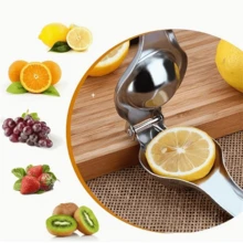 1个不锈钢手动榨汁器 - 手压式柠檬橙汁榨汁机，符合人体工程学的手柄设计，经久耐用且易于清洁的厨房工具，实用厨具 | 防锈厨房配件，榨汁机 - 彩色 - 查看 4
