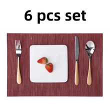 Rectangular Bamboo Festival Western Placemats - Grey-white- 4 PCS Set - View 14