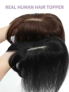 8-14英寸优雅直刘海假发，男女通用成人款，灰金色，适合头发稀疏者，夹式接发片，增加发量和遮盖度，自然逼真。 - 彩色 - 查看 8