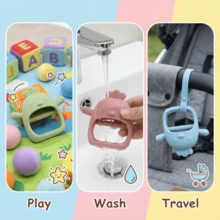 Silicone Baby Teether - Cute Chicken Shaped Sensory Toy, Suitable For 0-6-12 Months Infants, Easy To Grasp, Chewable, Newborn Gift - Multicolor - View 4