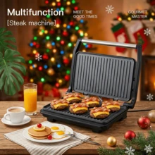 SOKANY 牛排机/帕尼尼早餐机/烤肉机，适用于烤制肉类、香肠、汉堡、三明治