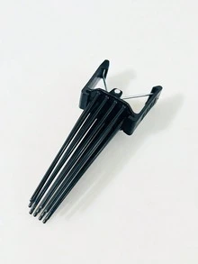 1个增发夹，适用于额头和发根 - 黑色塑料美发工具，多齿设计，防滑，适合打造蓬松发量，适合普通和松散发质，发饰，多功能美发工具，光滑金属表面，经久耐用