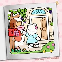 48页，245克厚纸，《小小伙伴》第二册涂色书：可爱简约的艺术画册，封面印有迷人的奶牛和动物伙伴（雨伞、兔子、小狗等）——是成人放松身心、缓解压力的理想选择，也适合作为文具、学习用品，更是送给女孩、婚礼和母亲节的完美礼物。 - Little Friends 2 - 查看 5