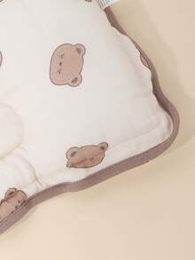 1个Oeko-Tex认证可爱印花婴儿枕，带包边，柔软透气，防扁头颈支撑枕，四季儿童吸汗枕 - 彩色 - 查看 4