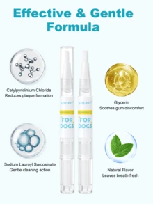 GJYC PET Pet Teeth Whitening Pen - Clean Between Teeth & Freshen Cat & Dog's Breath, 2 Packs - White - View 4