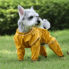 1pc Pet Autumn/Winter 4-Leg Shoes & Pants, Anti-Dirt & Anti-Insect Dog Clothes, Teddy/Poodle Non-Slip Reflective Apparel