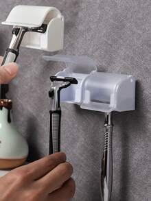 半件套浴室剃须刀和电动牙刷架，免钻孔简易安装淋浴置物架，坚固节省空间的简约浴室收纳架，必备浴室梳妆台整理架，秋季家居装饰必备，返校/圣诞节新奇礼物，创意恶作剧礼盒（带手势符号），双重恶作剧惊喜