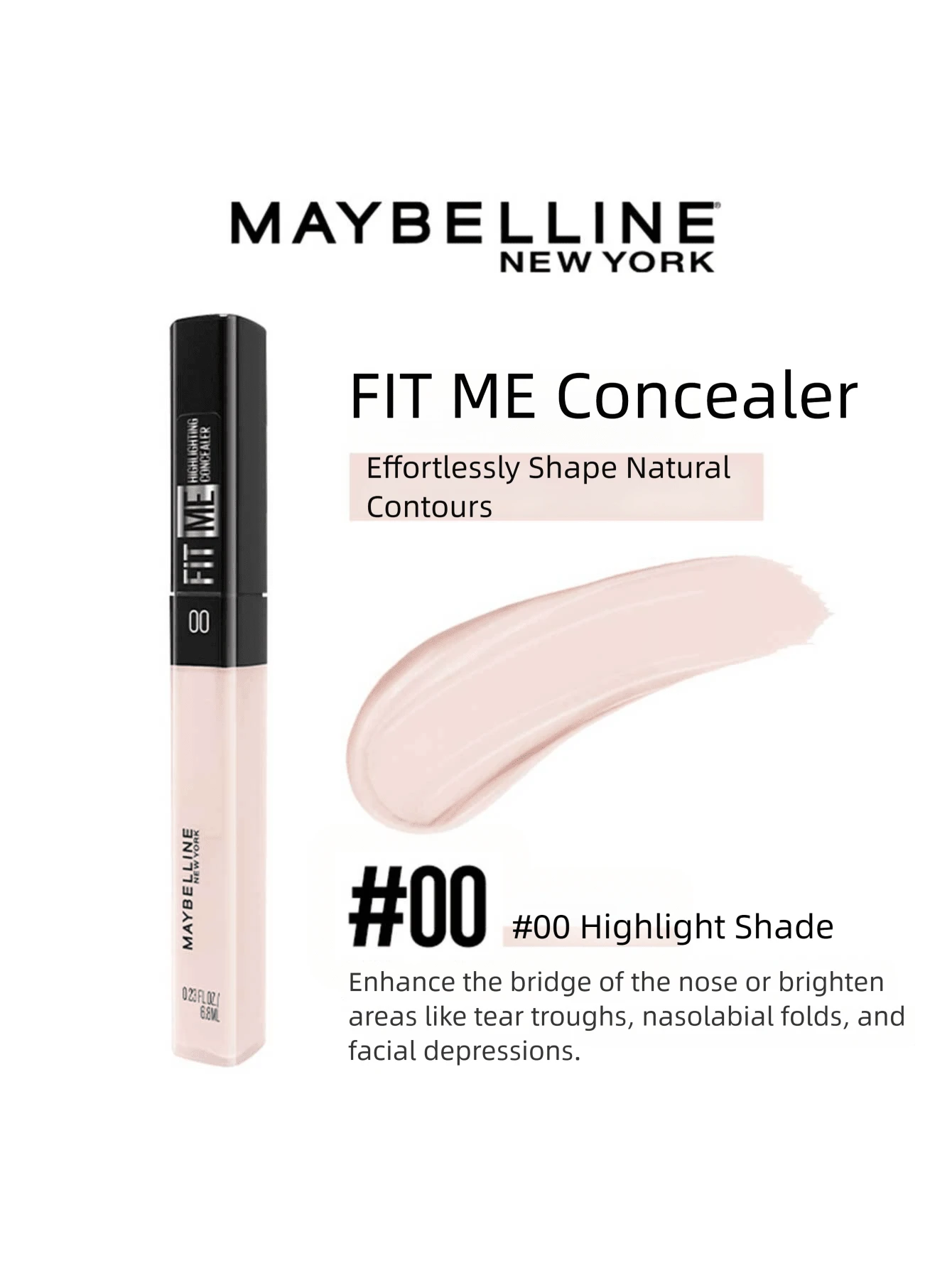 Fit Me Concealer, Brightens Dark Circles, Natural-Looking Highlighting And Contouring - 00 Highlight Color - View 1