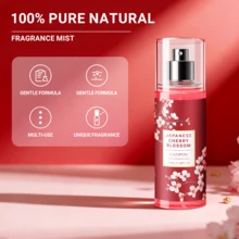 日本樱花女士香水喷雾，融合了樱花、黑醋栗、柠檬、樱花和铃兰的芬芳花香。适合校园、办公室、餐厅、旅行、派对、约会等各种场合。提升自信与魅力，是节日和生日的理想礼物之选。