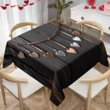 1/20 Stücke Valentinstag Tischdecke mit romantischem Herzmuster, dekorative Tischdecke perfekt für Restaurant, Hochzeit, Paar-Jahrestags-Dinner, Party, Heim-Dekoration, Küchen-Accessoires, Valentinstag-Dekoration, ideales Geschenk für Geliebte, Heim-Dekoration