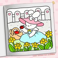 48页，245克厚纸，《小小伙伴》第二册涂色书：可爱简约的艺术画册，封面印有迷人的奶牛和动物伙伴（雨伞、兔子、小狗等）——是成人放松身心、缓解压力的理想选择，也适合作为文具、学习用品，更是送给女孩、婚礼和母亲节的完美礼物。 - Little Friends 2 - 查看 4