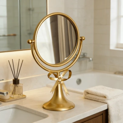 360 Degree Rotating & Adjustable Angle Single-Sided High Definition Glass Vanity Makeup Mirror, Suitable For Student Dormitory Dressing Table, Perfect For Makeup Application