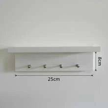 Porta Chaves De Parede Organizador Decoração Para Casa em L 25x8x8 - Branco - Visão 7