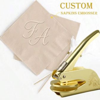 1PC Custom Wedding Napkins Embosser,Custom Wedding Anniversary Engagement Embosser Stamp,Personalized Embosser For Envelope Wedding Invitation,Wedding Napkins,Wedding Souvenir,Back To School,School Supplies