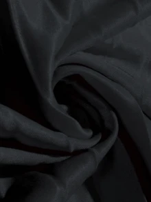 【3D褶皱弹力腰身设计】宽松飘逸的黑色雪纺半身裙，优雅百搭，适合春秋季工作、约会、正式场合及日常穿着。 - 黑色 - 查看 2