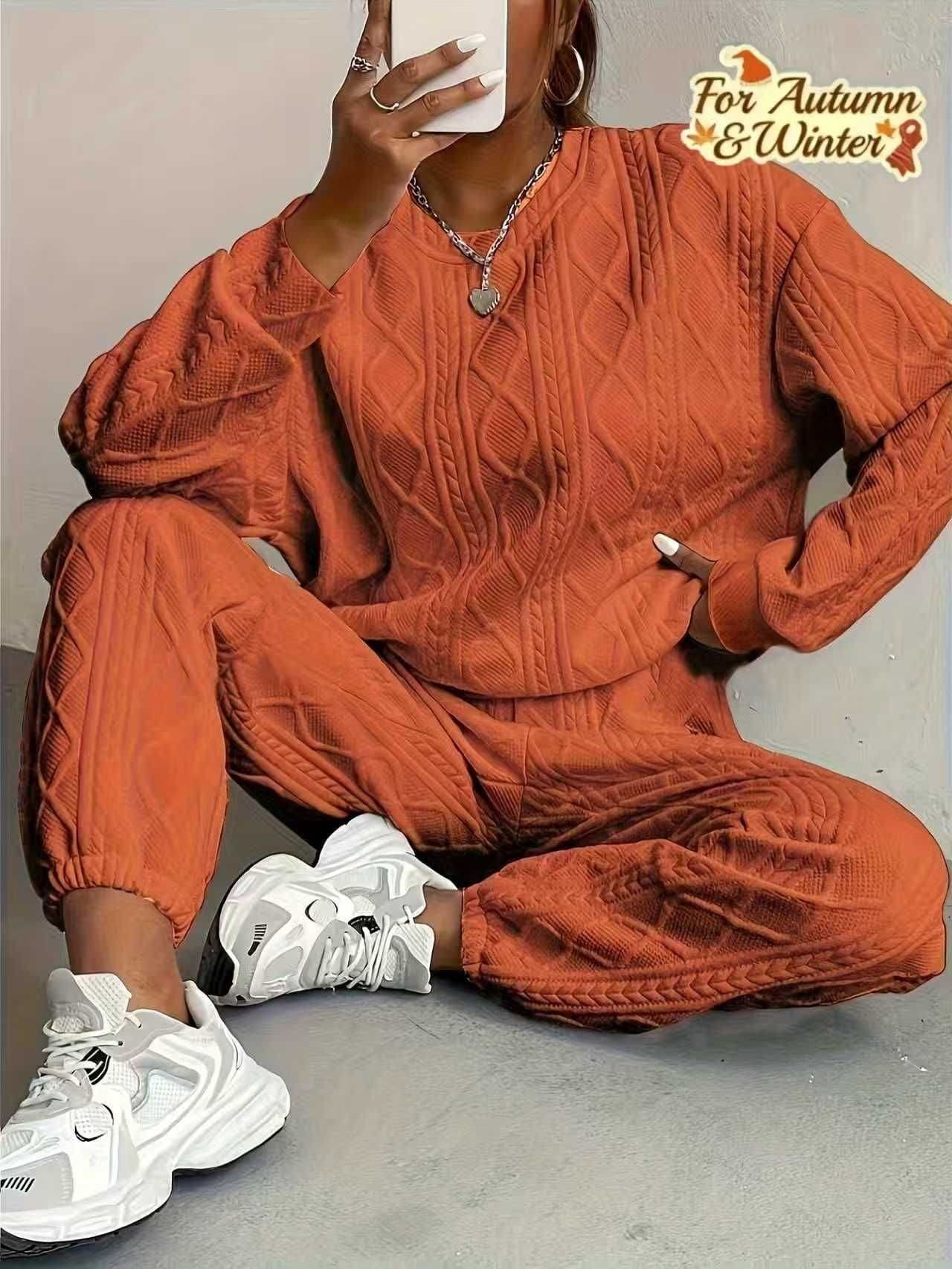 Winter Clothes For Women: 2pcs Sweatsuit Set, Cozy Fall Clothes For Women, Conjuntos De Invierno Para Mujer, Multiple Colors  Women's Casual Pullover Two-Piece Set, Suitable For Winter And Autumn, Consisting Of A Textured Long-Sleeved Top And Jogging Pants  Conjunto De Mujer  Conjuntos Mujer  Two Piece Set Women  Buscar  Christmas Outfit Women  Winter Clothes For Women  Vestido De Mujer  Conjuntos Elegantes De Mujer  Conjuntos Elegantes  Winter Clothes For Women  Christmas Outfit Women  New Years Outfit Women  Vacation Outfits Women  Ropa De Invierno Mujer  Dresses For Women Elegant  Christmas Outfit - trái cam - Xem 1