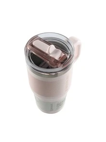 STANLEY - The  H2.0 FlowState™ Tumbler 20 OZ Premium Stainless Steel Bottle Insulated Mug Cup Portable Water Bottle Large-Capacity Coffee Cup Water Cup With Handle And Straw, For Travel, Home, Office, Gift, Ice Drinks And Hot Drinks 10-12484 Christmas Gift New Year Gift 10-12484-014 - 1473 THẠCH ANH HỒNG MÀU ĐỎ - Xem 2