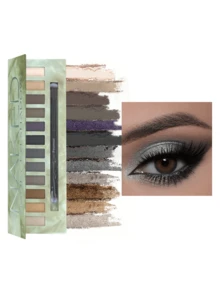 12 Colors Naked Heat Eyeshadow Palette, Luxurious Wizard Of Oz Gift Box, Matte Shining Sequins, Long-Lasting Waterproof Makeup Suitable For Party Women, Perfect Halloween Makeup Gift - 彩色 - 查看 3