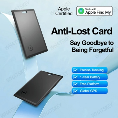 Apple AirTag, GPS Tracker, Wallet Tracker, Thin Wallet Tracker Compatible With Apple Find My (IOS Only), Locator For Wallet, Keys, Luggage, Bags And More, Easy To Locate Your Wallet