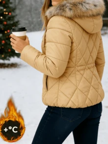 Plain    Casual    Rib-Knit  Zipper  Pocket    Vacation - Apricot - View 6