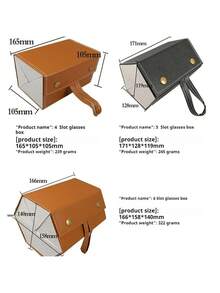 2/3/4/5/6 Slots Foldable Hanging Travel Eyeglasses Case, PU Leather Sunglasses Storage Organizer