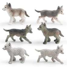 Realistic Wild Animal Small Wolf Cub Model Grey Wolf Blue Wolf White Wolf Cub Figurine Toy