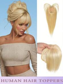 8-14英寸优雅直刘海假发，男女通用成人款，灰金色，适合头发稀疏者，夹式接发片，增加发量和遮盖度，自然逼真。 - 彩色 - 查看 29