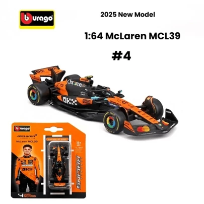  Burago 1:64 MCL39 2025 No.4 No.81 Alloy Car Model Racing Car Static Mini Car Collection Simulation Toy Car Collection Gift For Men