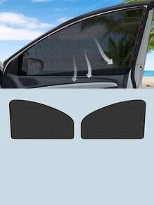 4片/2片装汽车遮阳帘 - 100%遮光窗帘 - 磁吸式侧窗遮阳帘，让您在小憩、换衣服、露营和工作时保持凉爽，磁吸式侧窗遮阳帘可阻挡热量和紫外线，保护隐私，可重复使用和清洗，适用于大多数轿车、车辆和SUV。 - A - 查看 9