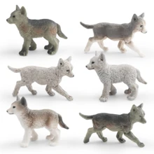 Realistic Wild Animal Small Wolf Cub Model Grey Wolf Blue Wolf White Wolf Cub Figurine Toy