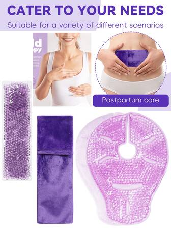 Postpartum Recovery Essential Kits: Lactating Women With Gel Ice Pack Chest Patch And Perineal Cooling Pad-Cold Compress And Microwave Oven Heating Dual-Use ,Pregnancy Relief|Comfortable Fit|Soft Texture,Ideal Postpartum Gift For Christmas/Valentine's Day, Mother's Day, Postpartum Essentials For Maternity