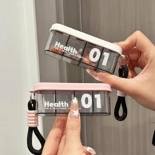 1pc 4-Compartment Portable Pill Case, Plastic Material, Sealed Dust-Proof Medicine Storage, Suitable For Home, Travel And Business