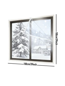 1-Pack Transparent Window Insulation Film, Modern Double-Layer EVA Soft Glass Screen, Adjustable, Wind & Dust Resistant, Thermal Protection, Suitable For Winter Warmth & Summer Cool - Transparent - View 2
