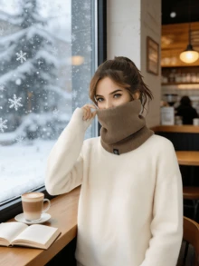 1PC Outdoor Sports Multi Functional Protective Mask Scarf Ipc Winter Neck Wamer Men's Ski Scarf, Neck Covering Scarf For Women, Wool Scarf For Men's Cover Mask, Thick Windproof Scarf For Cold Protection, New Year's Gift, Valentine's Day Gift, Gift To Girlfriend, Essential Warmth And Protective Equipment For Back To School Season, Reusable - Multicolor - View 4