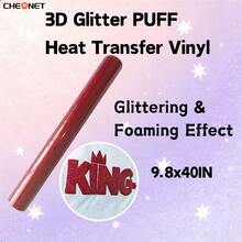 Pegatinas de vinilo con brillo 3D blanco CHEONET - Multicolor, adecuadas para camisetas DIY, bolsas, decoraciones navideñas, suministros para bodas DIY, vinilo de transferencia térmica para todas las máquinas de corte, fácil de cortar - Multicolor - Ver 48