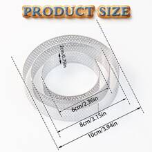 6pcs Stainless Steel Tart Rings Baking Molds For French Desserts & Mousse, Pastry Tools For Home & Commercial Bakery, Ideal For Valentine's Day, Parent-Child Baking Classes, Family DIY, Wedding & Graduation, Kitchen Gadgets & Accessories - 6件 - 查看 8
