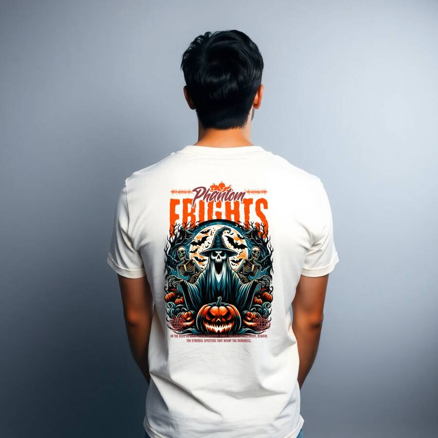 Camisa Camiseta Halloween Dia das bruxas Malha Premium 100% Algodão - Amarelo - Visão 1