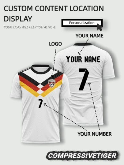 Customized Germany 2526 World Cup Jersey - Personalized Name And Number - Breathable Tight-Fit Design, Helps You Perform At Your Best - Fan Sports Training Wear