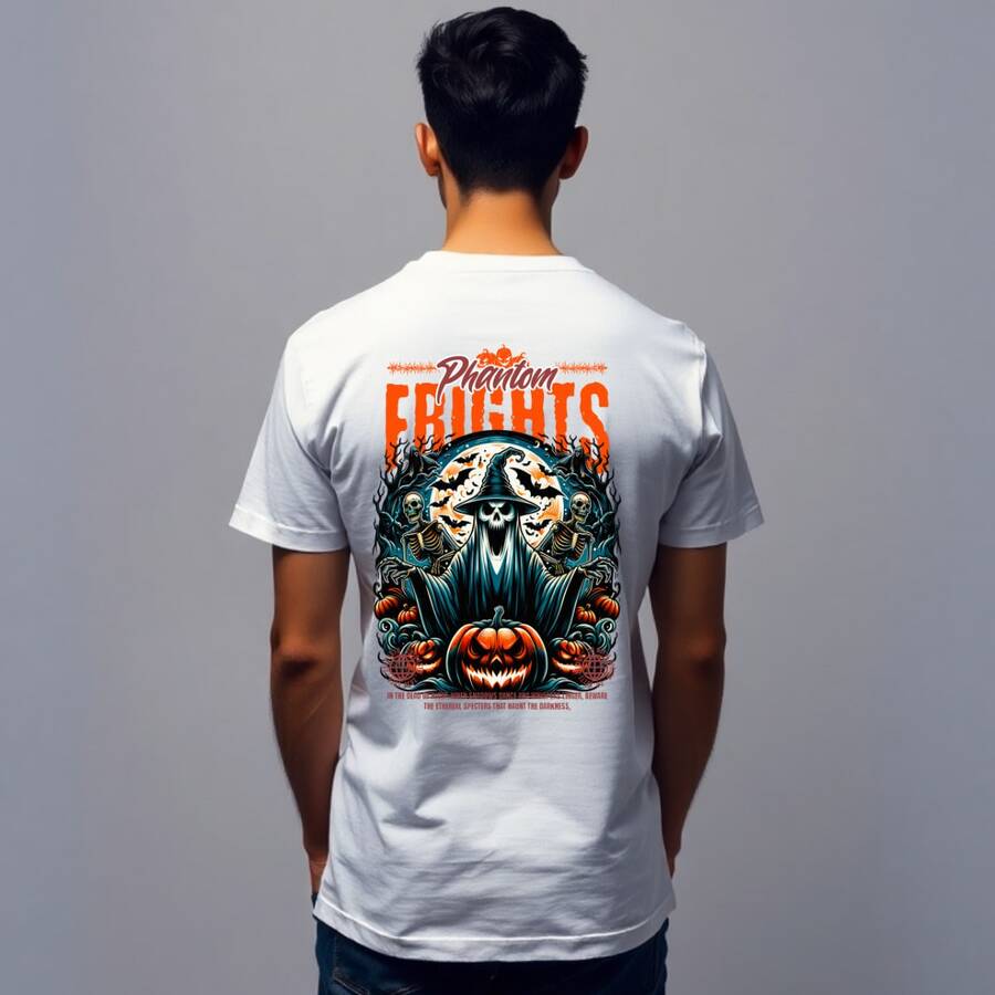 Halloween T-Shirt, Premium 100% Cotton - Putih - View 1