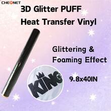 Pegatinas de vinilo con brillo 3D blanco CHEONET - Multicolor, adecuadas para camisetas DIY, bolsas, decoraciones navideñas, suministros para bodas DIY, vinilo de transferencia térmica para todas las máquinas de corte, fácil de cortar - Multicolor - Ver 57