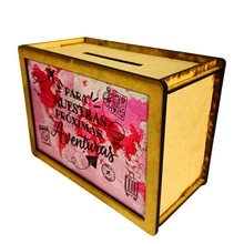 1 PIEZA DE ALCANCÍA DE MDF META PARA NUESTRAS AVENTURAS, VIAJES  , COLOR MARRÓN, CLARO CON CONTADOR,  DECORACIÓN DE ESCRITORIO. CAJA DE AHORRO PARA EL HOGAR, REGALO PARA NIÑOS Y NIÑAS, ARTÍCULO DESARMADO ARMADO FÁCIL CON INSTRUCTIVO - Multicolor - Ver 3