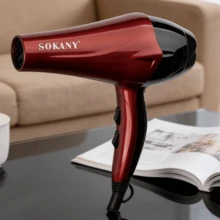 1PC Secador de pelo + 2400 W de alta potencia/secado rápido + Dos ajustes de temperatura (aire caliente/frío) + Incluye 2 boquillas de repuesto + Diseño ligero + Apto para uso doméstico/en salones de belleza/viajes + Mango antideslizante + Almacenamiento compacto que ahorra espacio + Peinado rápido para todo tipo de cabello - Rojo - Ver 11