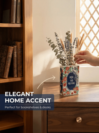 1 st Keramisk vas Blomsterhållare Skrivbordsdekor Kreativ bokformad keramisk vasprydnad för matbord i vardagsrummet (växter ingår ej)