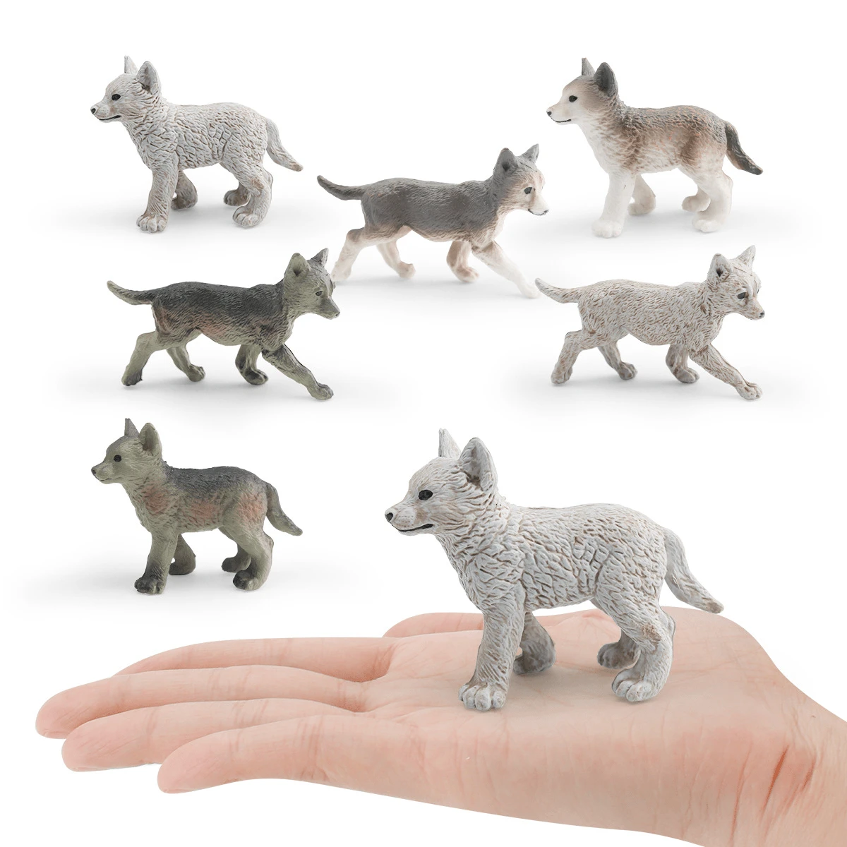 Realistic Wild Animal Small Wolf Cub Model Grey Wolf Blue Wolf White Wolf Cub Figurine Toy