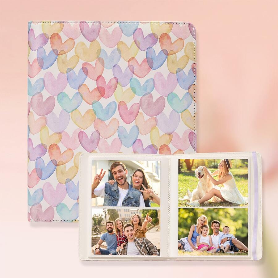 1pc 4x6 Inch 60 Pockets Elegant Pattern Design 6 Inch Leather Photo Album, Christmas & New Year Gift - Multicolor - View 1