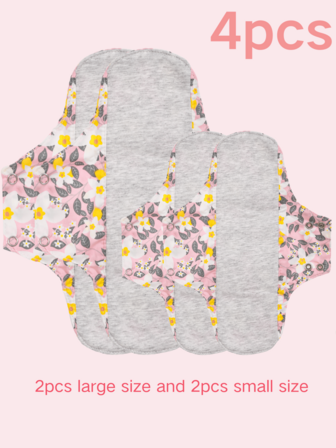 4 szt. (średnie i duże) wielorazowe podpaski higieniczne, podpaski grafenowe na obfite krwawienie, zestaw dużych i małych podpasek higienicznych ze skrzydełkami dla kobiet, zmywalne wkładki higieniczne na noc, podpaski menstruacyjne, zmywalne wkładki higieniczne po porodzie, bielizna menstruacyjna, majtki menstruacyjne, bielizna poporodowa, Salud, idealny prezent dla kobiet