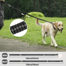 Tactical Dog Leash Heavy Duty, 4-6FT Shock Absorbing Bungee Lead With 2 Padded Handle, Metal Carabiner Clip, Car Seatbelt, Strong No Pull Leash For Medium Large X-Large Dogs, Black - Multicolor - View 4