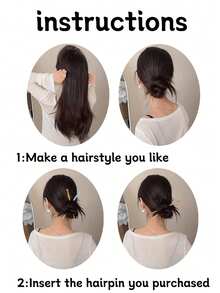 1pc Women's Fashion Minimalist Elegant Acrylic Hair Clip, Suitable For Daily Wear Hair Bun Hair Pin Hair Bun Maker Bun Hair Piece Hair Styling Pins, School Stuff, Hair Accerssories - 彩色 - 查看 4